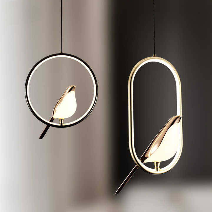 Mrbird™ – Elegant Gold Metal Pendant Light 1