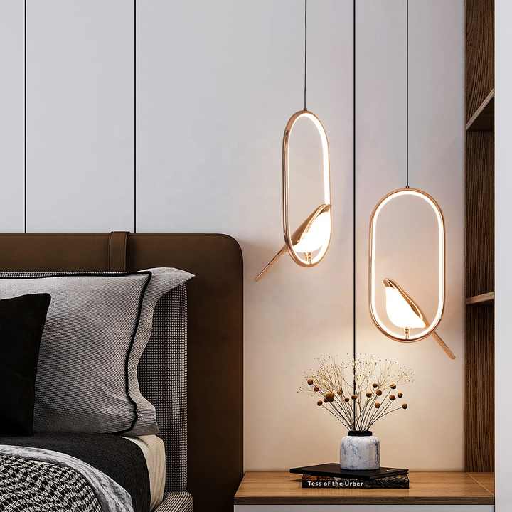 Mrbird™ – Elegant Gold Metal Pendant Light 2
