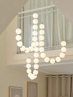 Nevalis Necklace Chandelier – White Pearl Finish