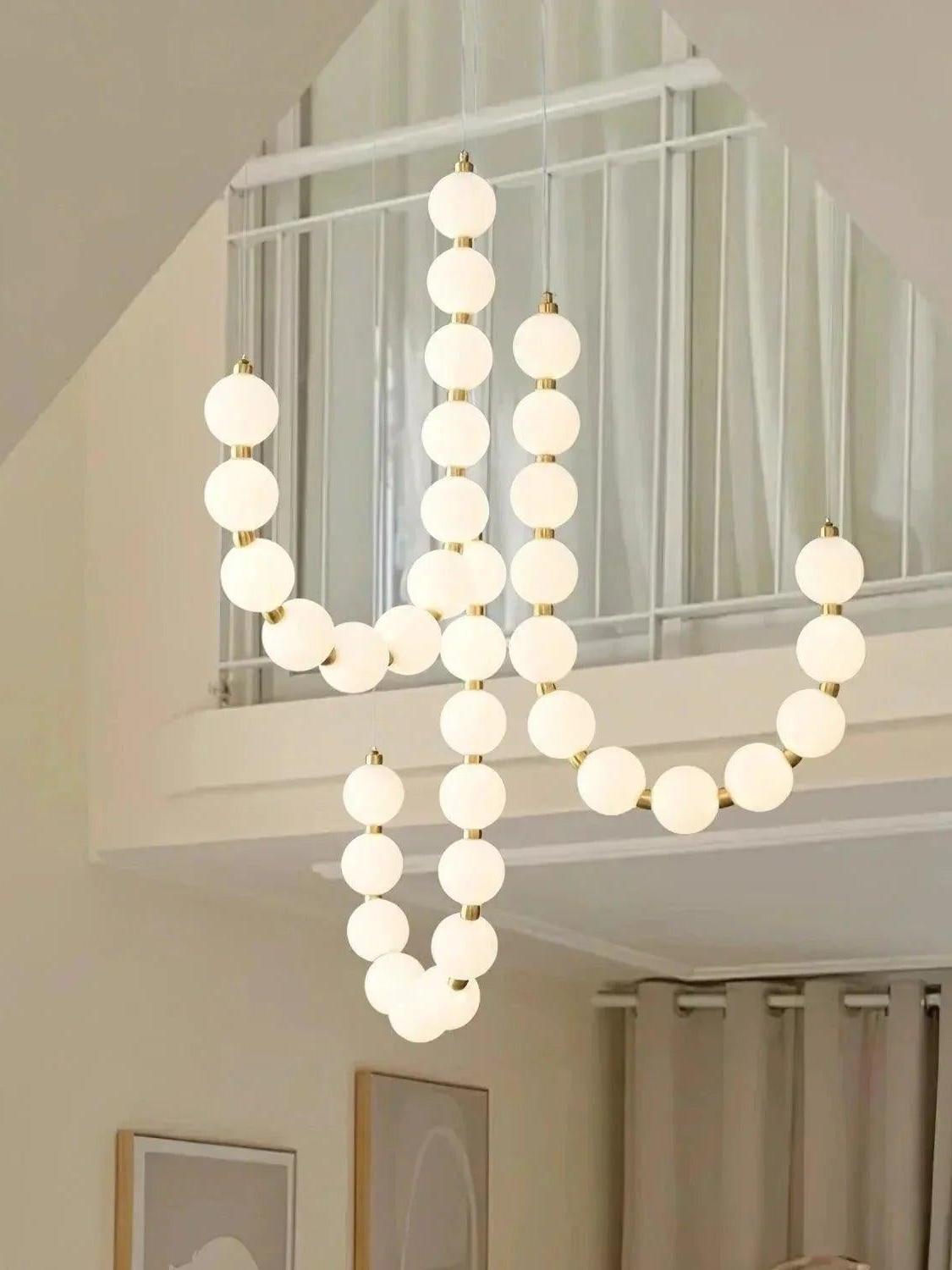 Nevalis Necklace Chandelier – White Pearl Finish