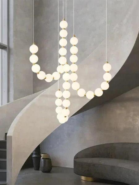 Nevalis Necklace Chandelier – White Pearl Finish