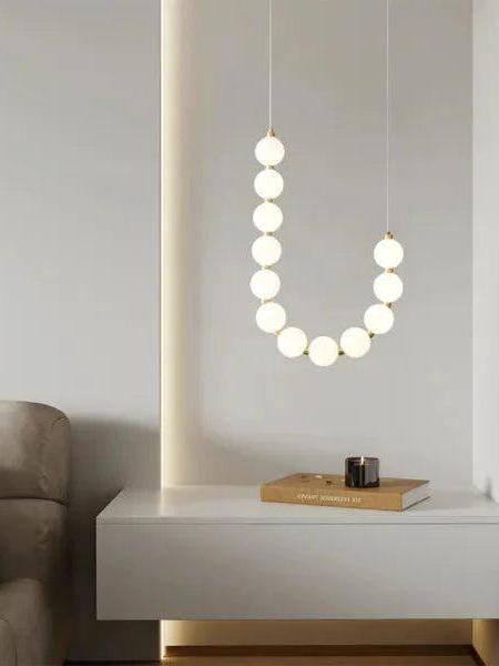 Nevalis Necklace Chandelier – White Pearl Finish