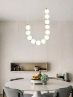 Nevalis Necklace Chandelier – White Pearl Finish