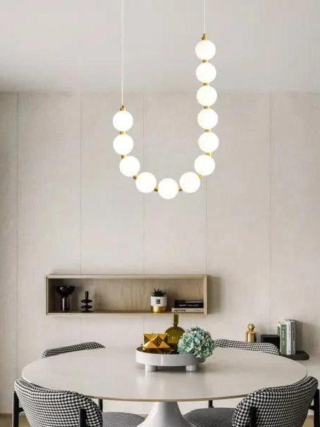 Nevalis Necklace Chandelier – White Pearl Finish