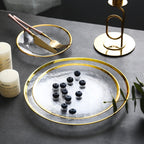 Opaque – Clear Glass Dining Set With Gilded Accents 4