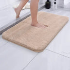 Plush Grey Microfiber Bathroom Floor Mat 2