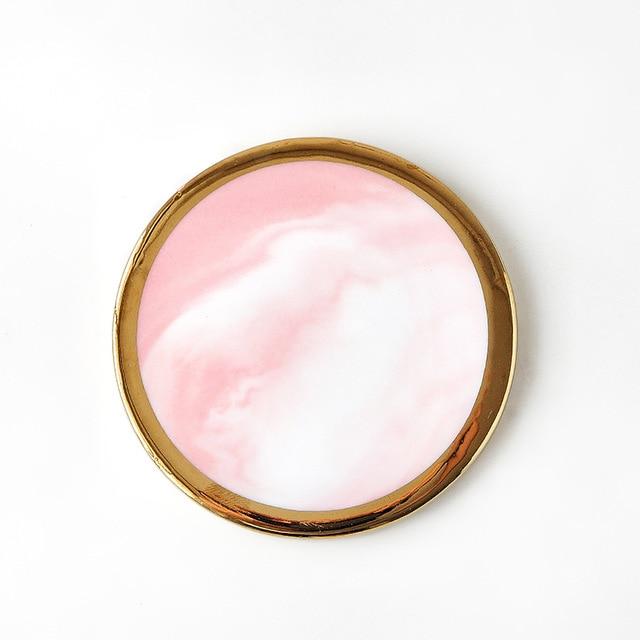 Rose Design – Elegant Ceramic Coaster Set 6