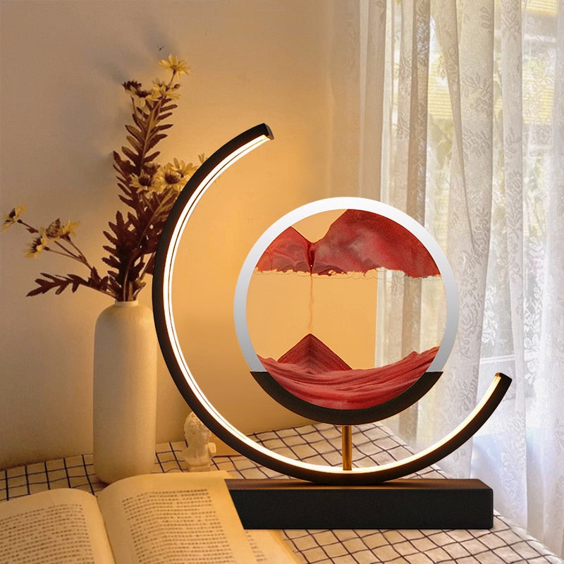 Sandlight™ – Acrylic & Iron 3D Sand Art Table Lamp 3