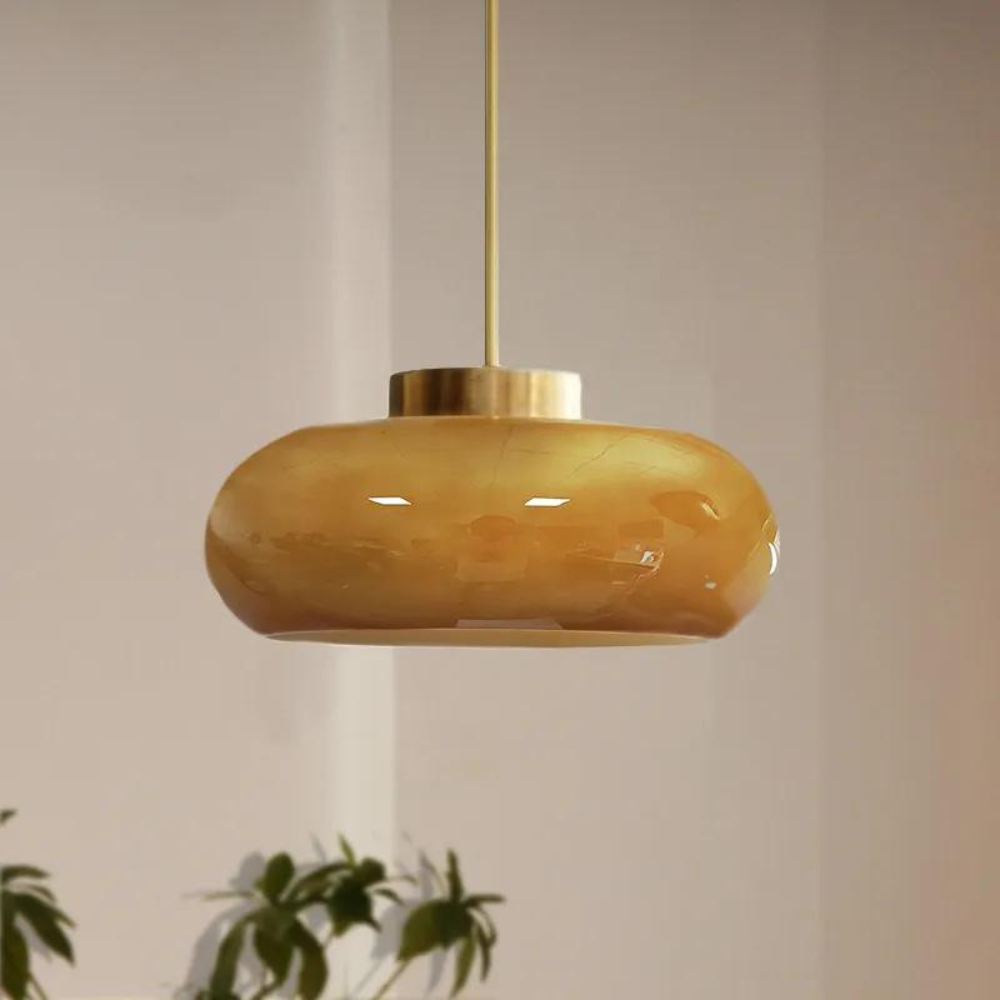 Scandinavian Serenity – Brass & Glass Kitchen Pendant Lighting 2