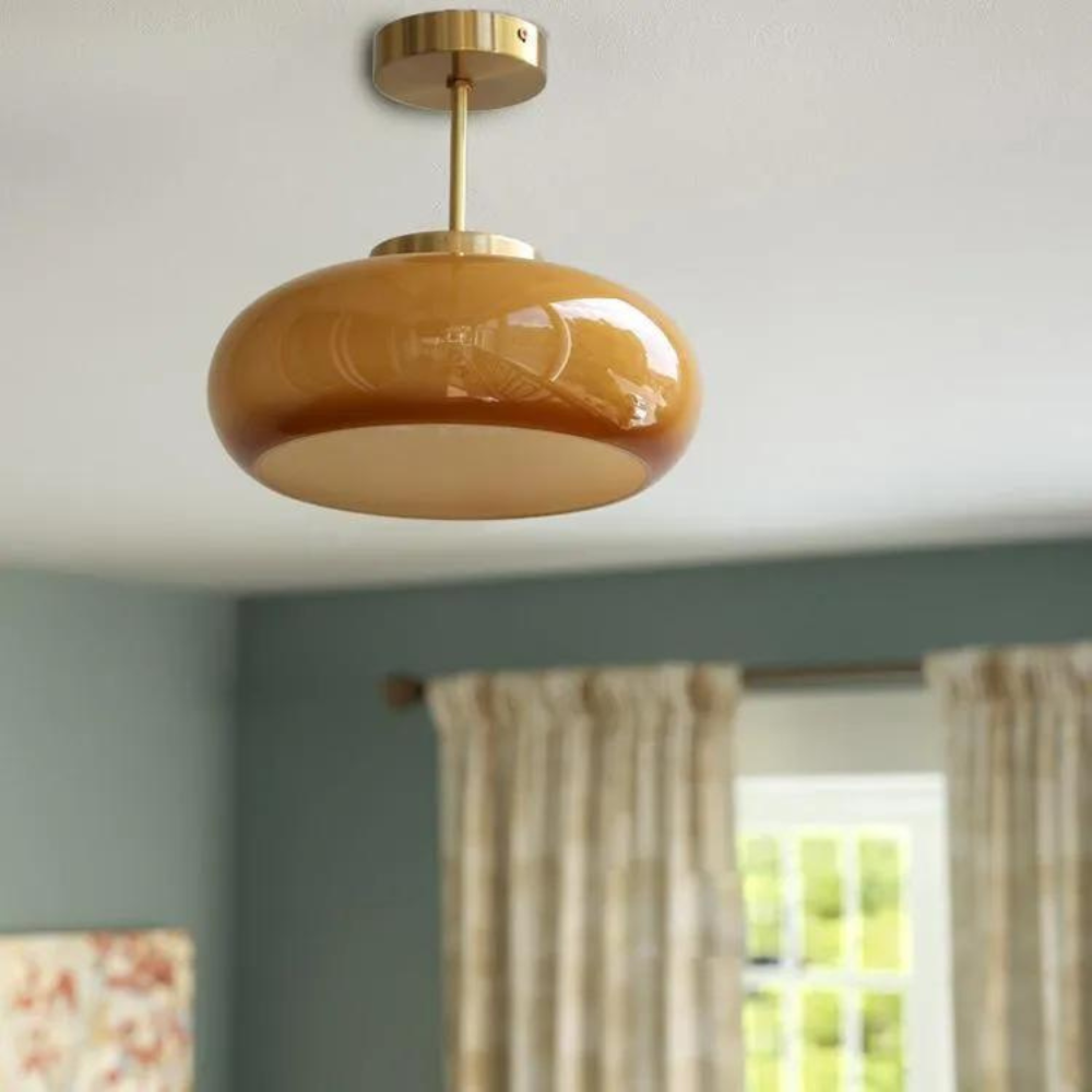 Scandinavian Serenity – Brass & Glass Kitchen Pendant Lighting 4