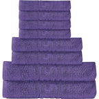 Soft and Premium Egyptian Cotton Towels - 600 GSM Purple, Set of 8 0