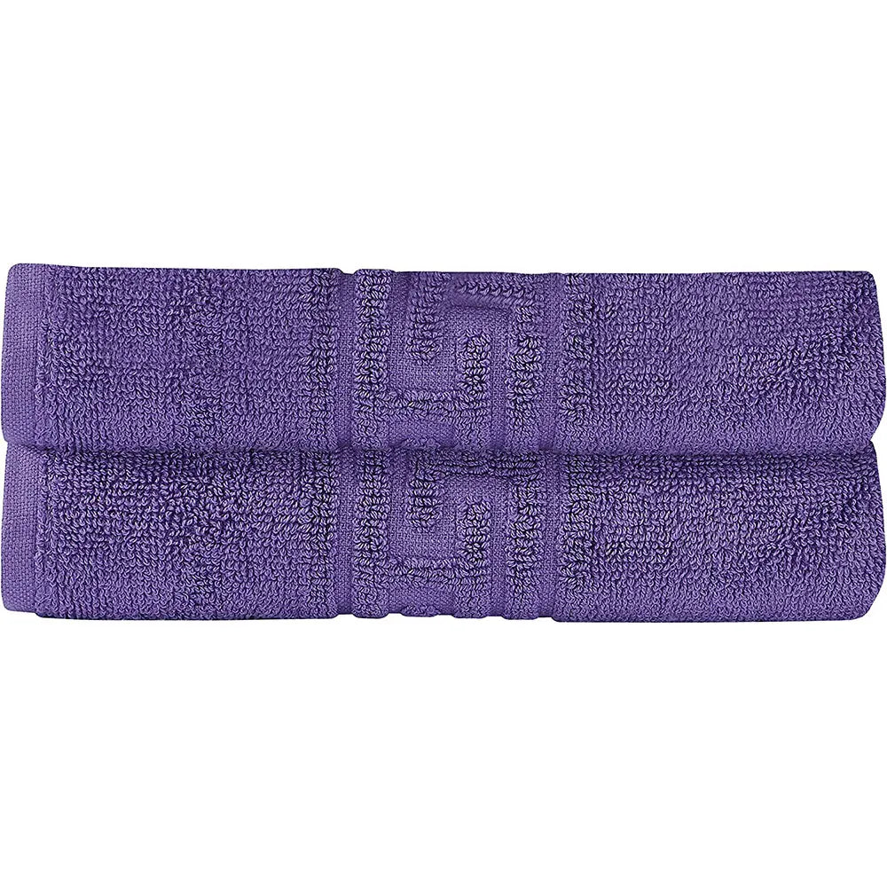Soft and Premium Egyptian Cotton Towels - 600 GSM Purple, Set of 8 2