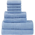 Soft and Premium Egyptian Cotton Towels - 700 GSM Sky Blue, Set of 8 0