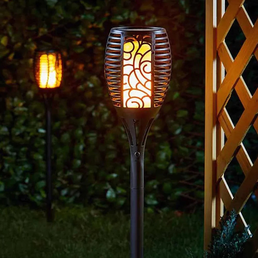Solar-Powered Garden Torch – Elegant Metal Outdoor Light 4