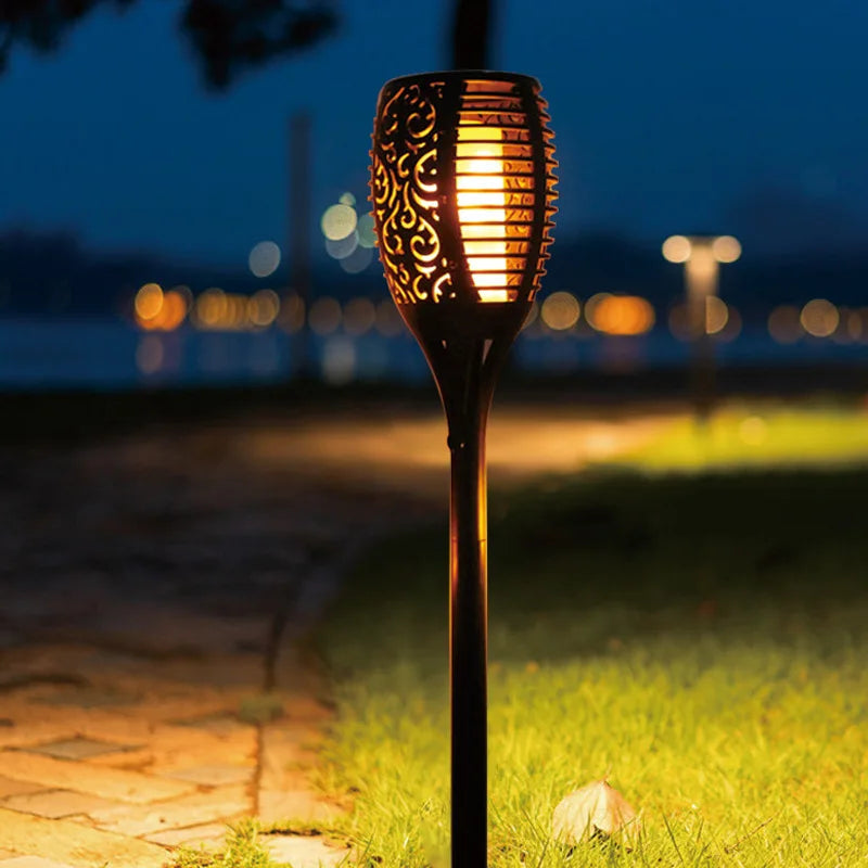 Solar-Powered Garden Torch – Elegant Metal Outdoor Light 7