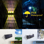 Solar Outdoor Up Down Lights – Black Aluminum Solar Garden Fixtures 8