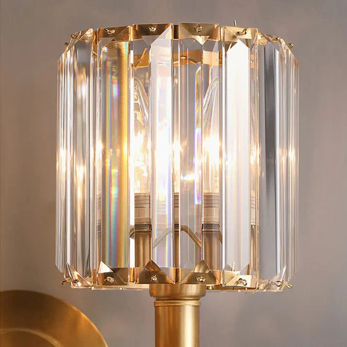 Vintage Elegance – Brass & Crystal Wall Sconce Lighting 6