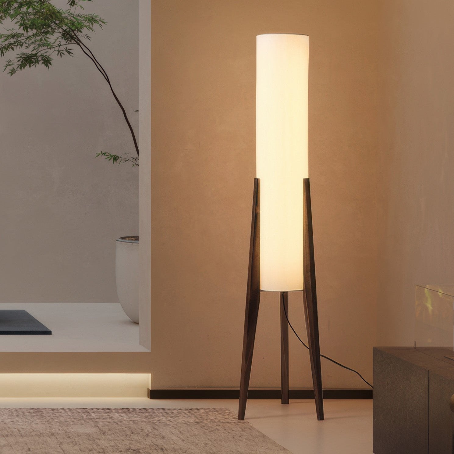 Nordwal Floor Lamp – Walnut & Brass