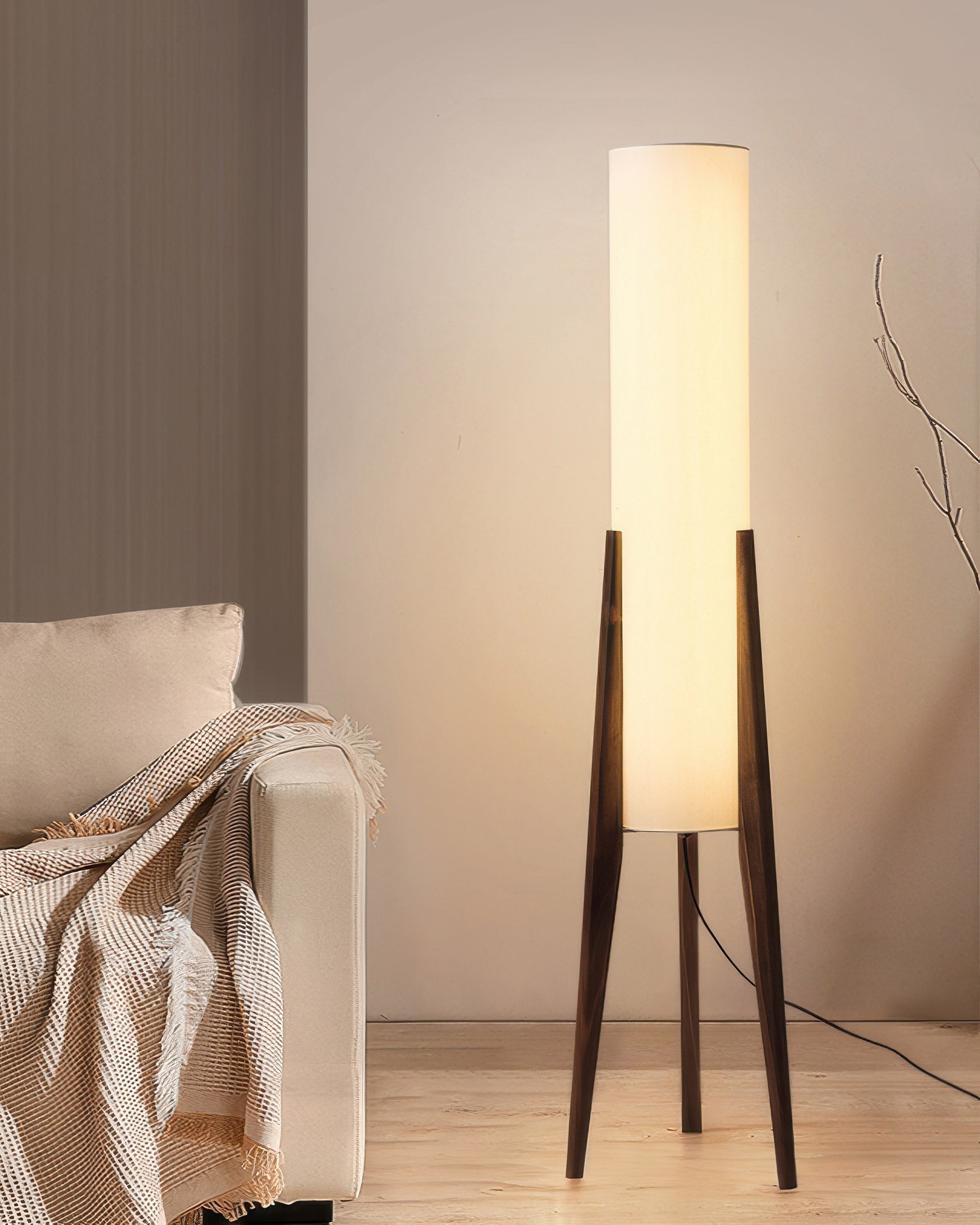 Nordwal Floor Lamp – Walnut & Brass