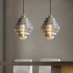 Clarette Glass Pendant – Cognac & Ash Finish